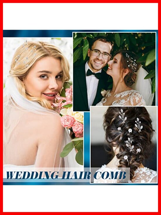 44 Pcs Faux Pearl Crystal Hair Comb Clips Set Wedding Bridal Hair Accessories main image 2